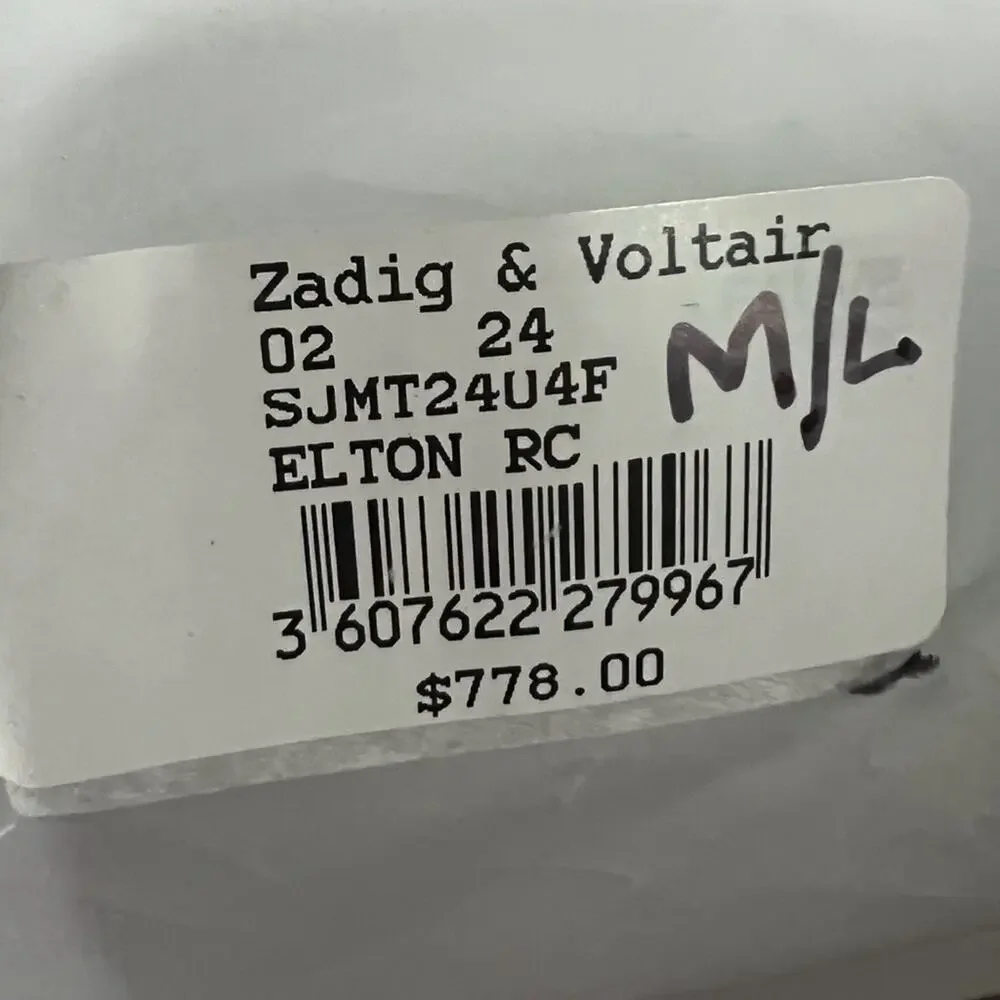 $778 Zadig & Voltaire Elton Recycled Cashmere Cardigan Sweater in Cream NWT